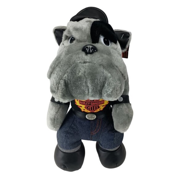 Retro Offical Harley Davidson Bulldog 16" Plush 1993 Stuffed Animal - Picture 1 of 9